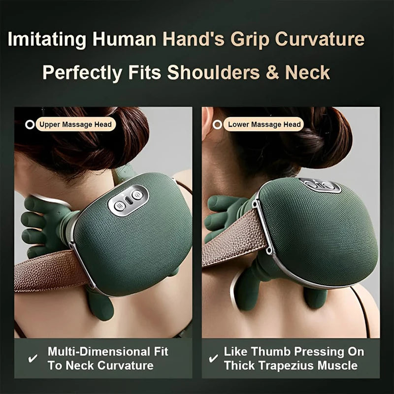 Masajeador Eléctrico Cervical y de Hombros con Calor.
