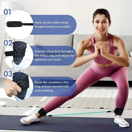 Juego de bandas de resistencia para piernas de 6 piezas para entrenamiento de fuerza de cadera, correr, fitness, bandas de resistencia para tobillos, yoga.